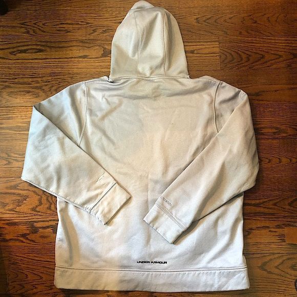 UNDER ARMOUR STORM Men's Grey Hoodie With Black Chest Logo & Hoodie Sz 2XL - Picture 3 of 8